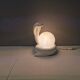 Beautiful vintage ceramic COBRA table lamp with thin milky white glass shade/dome. RAF Sweden 70-80s