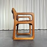 Set of 4 Scandinavian teak sled chairs