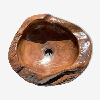 Teak countertop washbasin