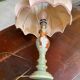 Lampe onyx vintage vert et marron