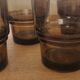 Set of 6 smoked brown glass water glasses Vereco 70'S Vintage