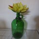 Cylinder glass handle a transparent color dark green