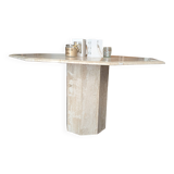 table octogonale travertin