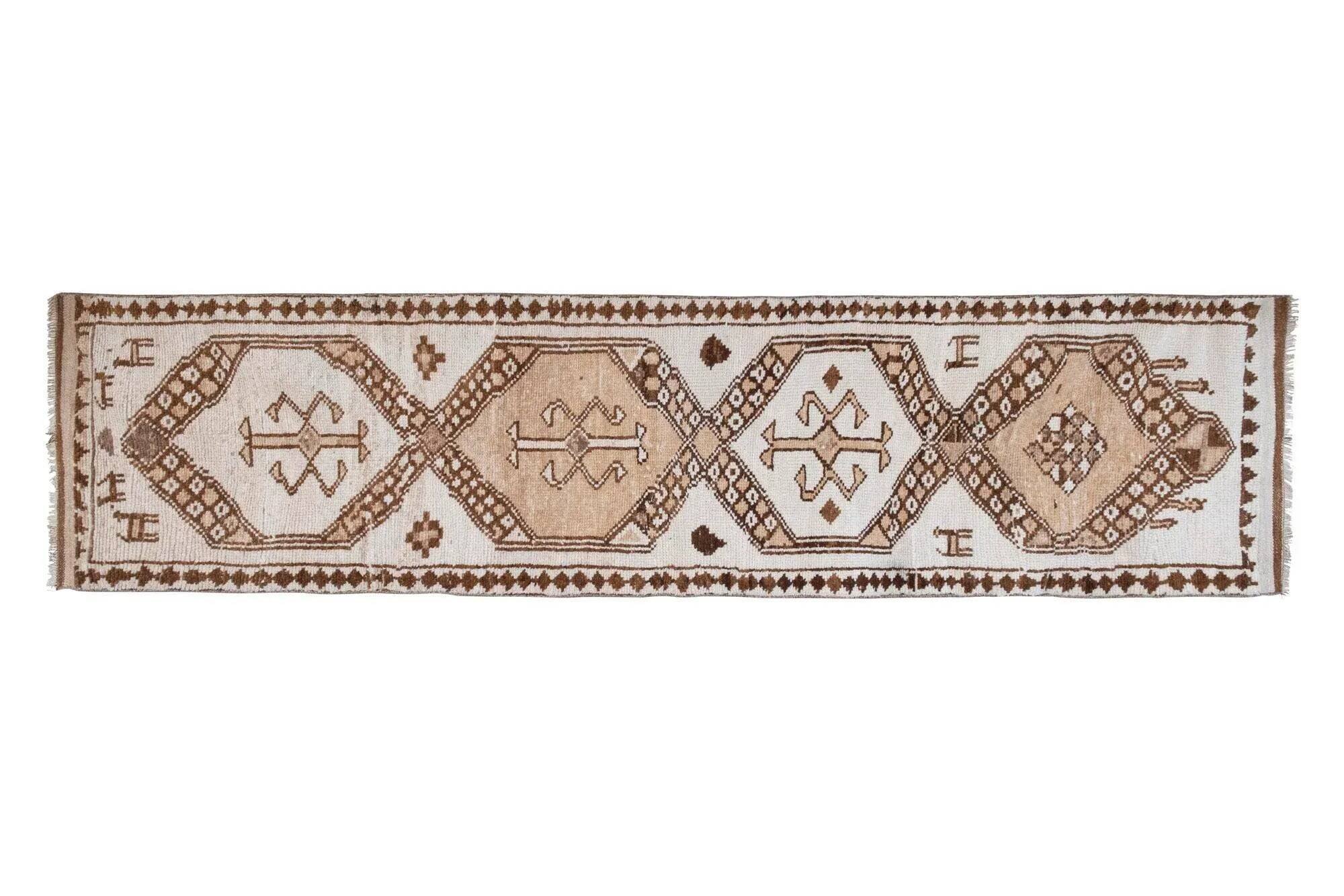 Vintage Turkish hallway rug 83x350 cm