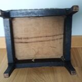Wooden and velvet footrest