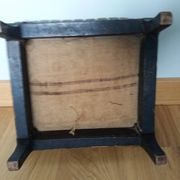 Wooden and velvet footrest