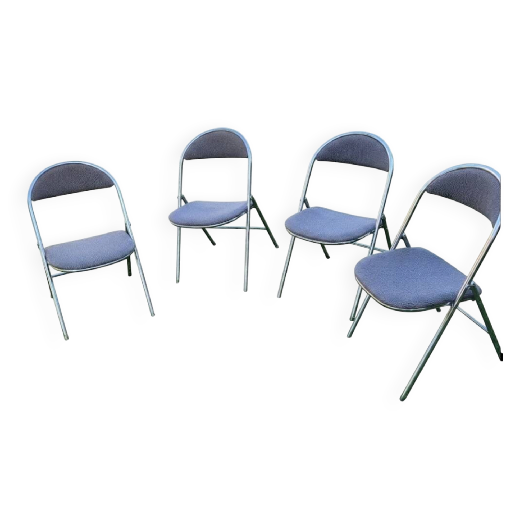 Set of 4 souvignet folding chairs from the 1970s.