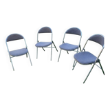 Set of 4 souvignet folding chairs from the 1970s.