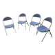 Set of 4 folding chairs from the Souvignet brand, 1970s.
