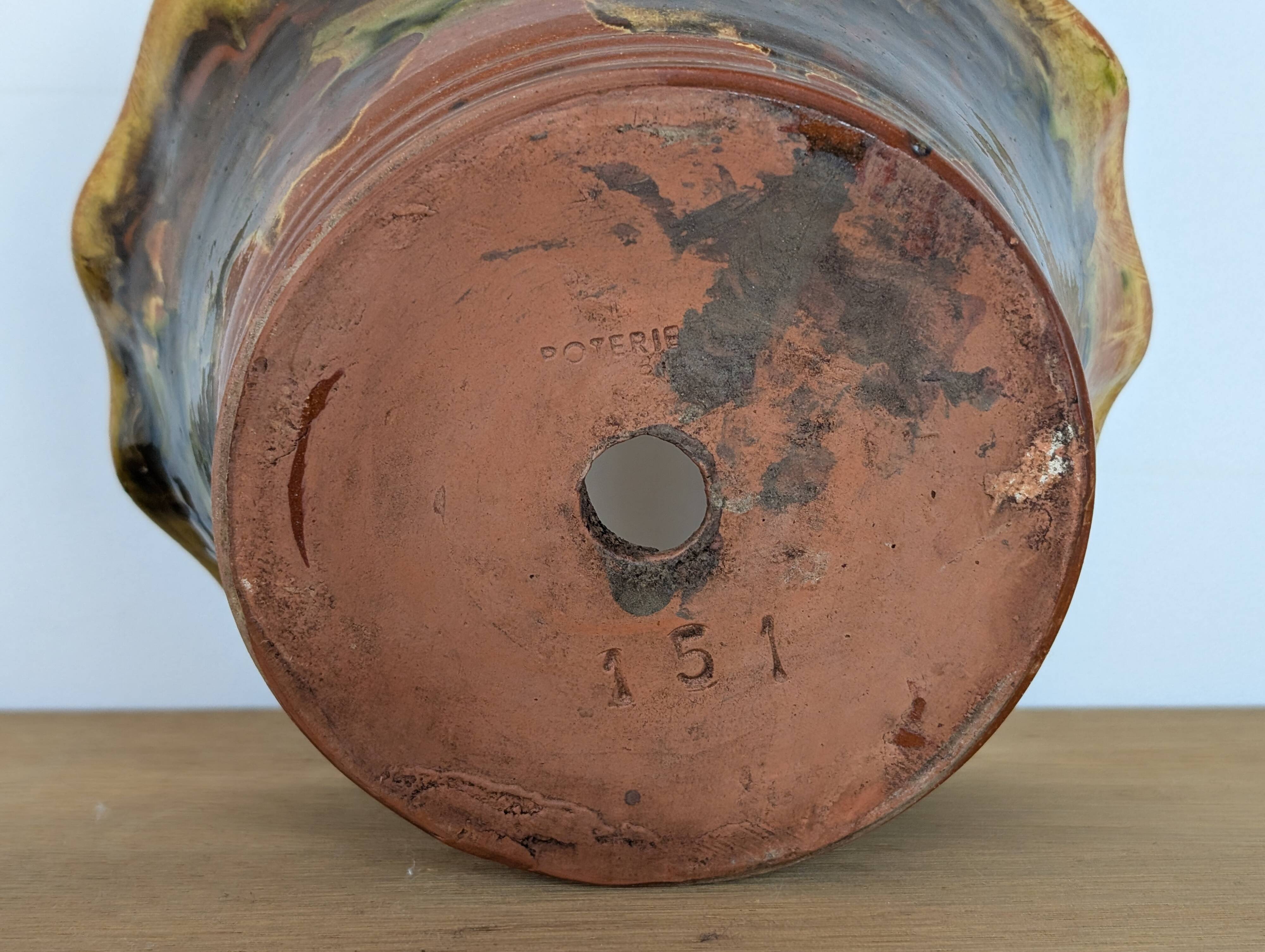 Glazed earthenware planter