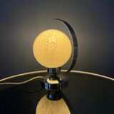 Vintage chrome table lamp with glass shade