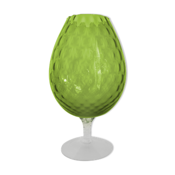Vintage green glass vase