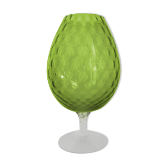 Vintage green glass vase