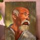 Old portrait, Asian man head