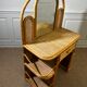 Bamboo and rattan vanity / dressing table with drawer and mirror, 1970s mid-century modern