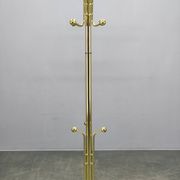 Italian Brass-Plated Coat Rack with Marble Base, 1970s