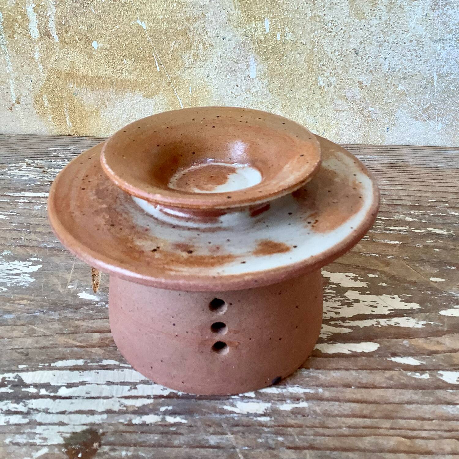 Stoneware water butter dish