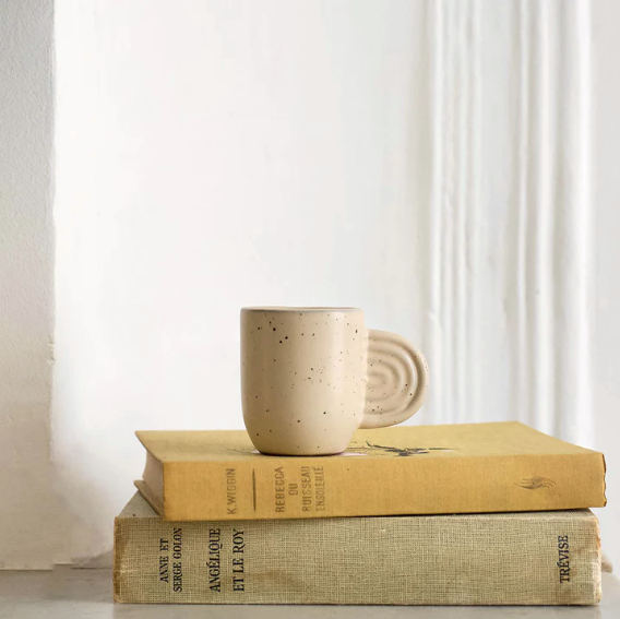 Black Speckled Amber Ceramic Cup - Oustao
