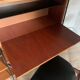 Vintage Scandinavian wire-framed metal and teak secretary bookcase set