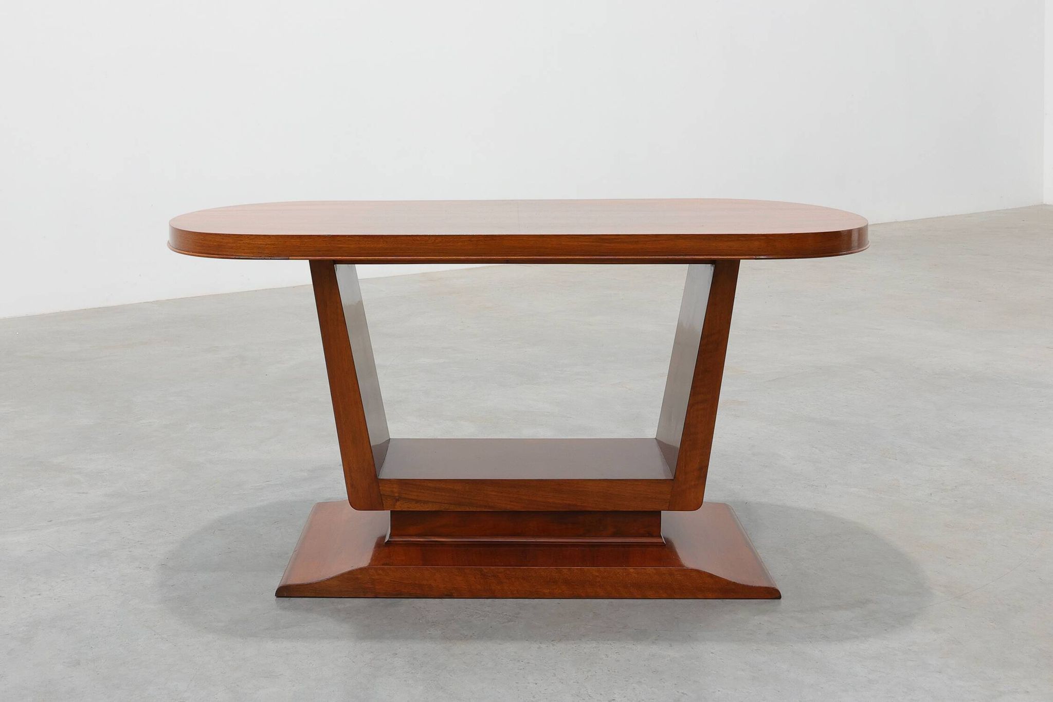 Art Deco Walnut Veneer Coffee Table, Belgium, circa 1920