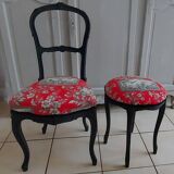 Louis XV style chair and stool