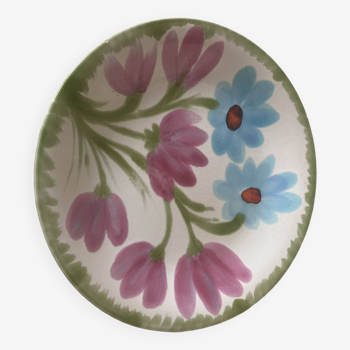 Ricard Ceramic Plate - Pink, Blue and Green Flower Pattern