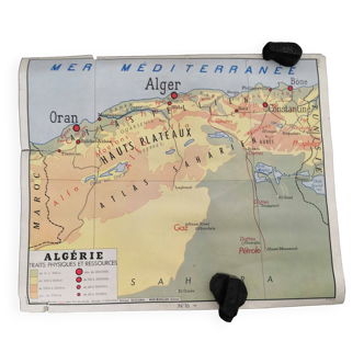 School map - school poster 1960 rossignol - Algeria and North Africa