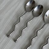 Set of 4 silver-plated metal spoons