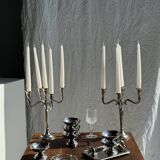 Set of 6 silver metal ice cream cups with small base D9 H5.5