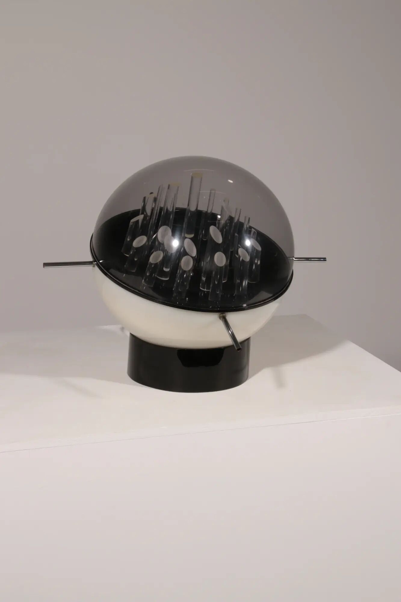 Space Age sculptural globe-shaped table lamp by Gaetano Missaglia, Italy, 1970s