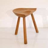 Danish wooden stool in the style of Mogens Lassen