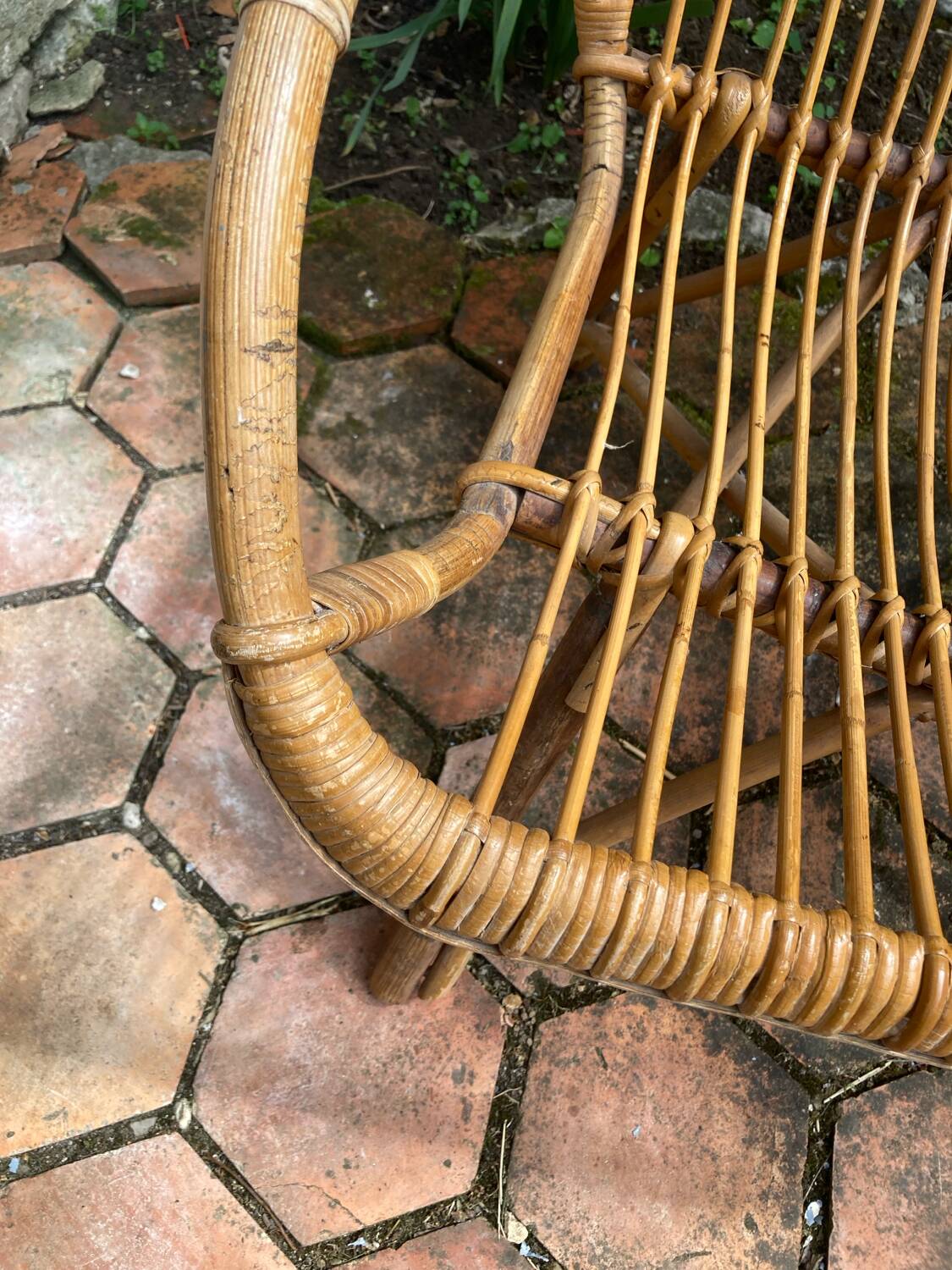 Vintage rattan armchair