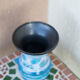 Raku blue vase with Scandinavian tendencies