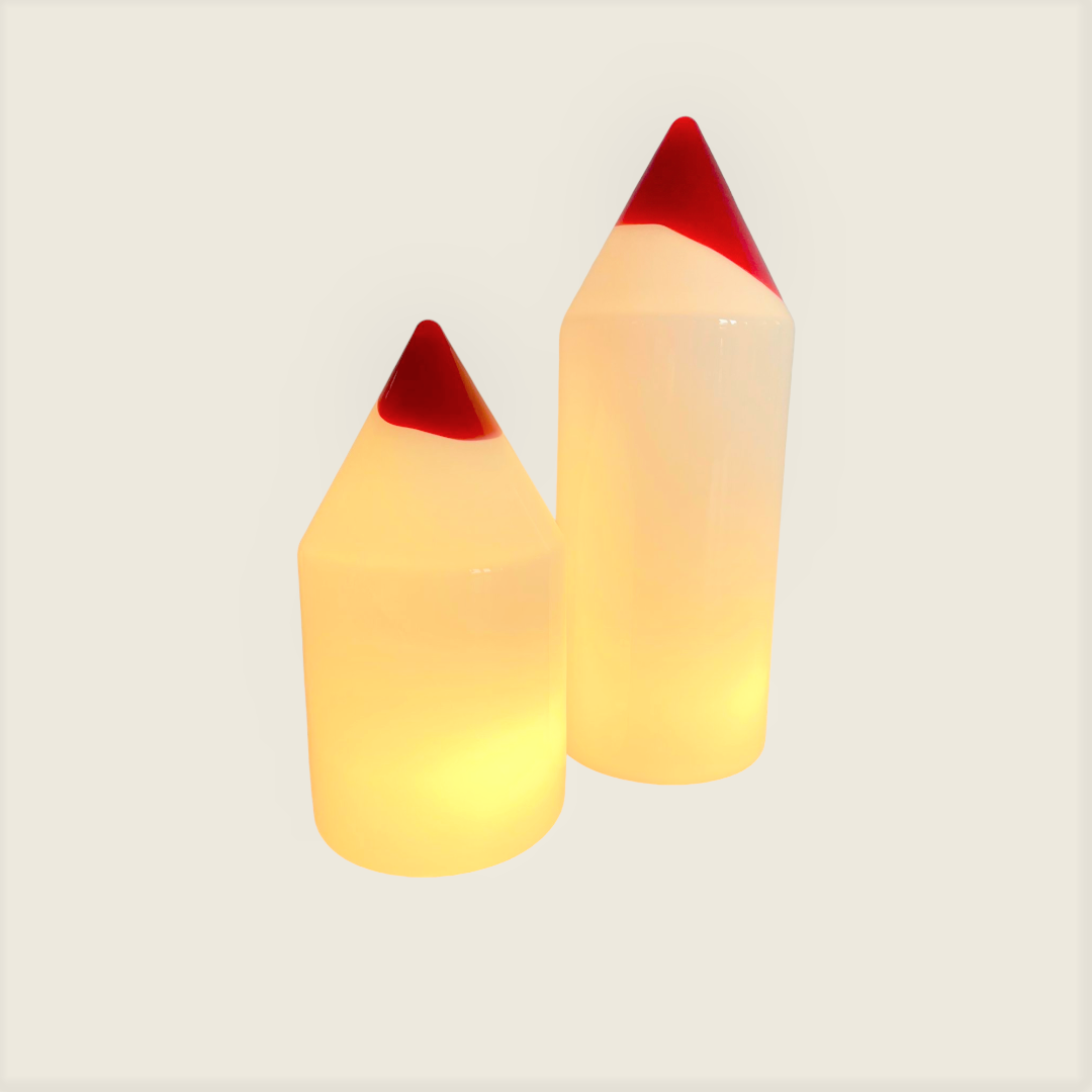 2 x Murano glass pencil table lamps, manufactured by Formia Vetri Italy 1970’S