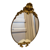 Miroir ovale en bronze ancien