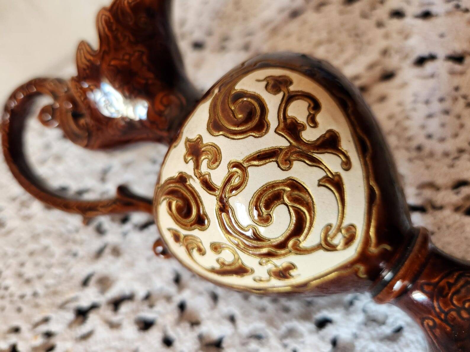 Austrian Bodenbach Gerbing & Stephan 1800s Pitcher Grecian Style Detail