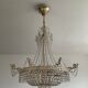Balloon chandelier in brass and crystal grapevines