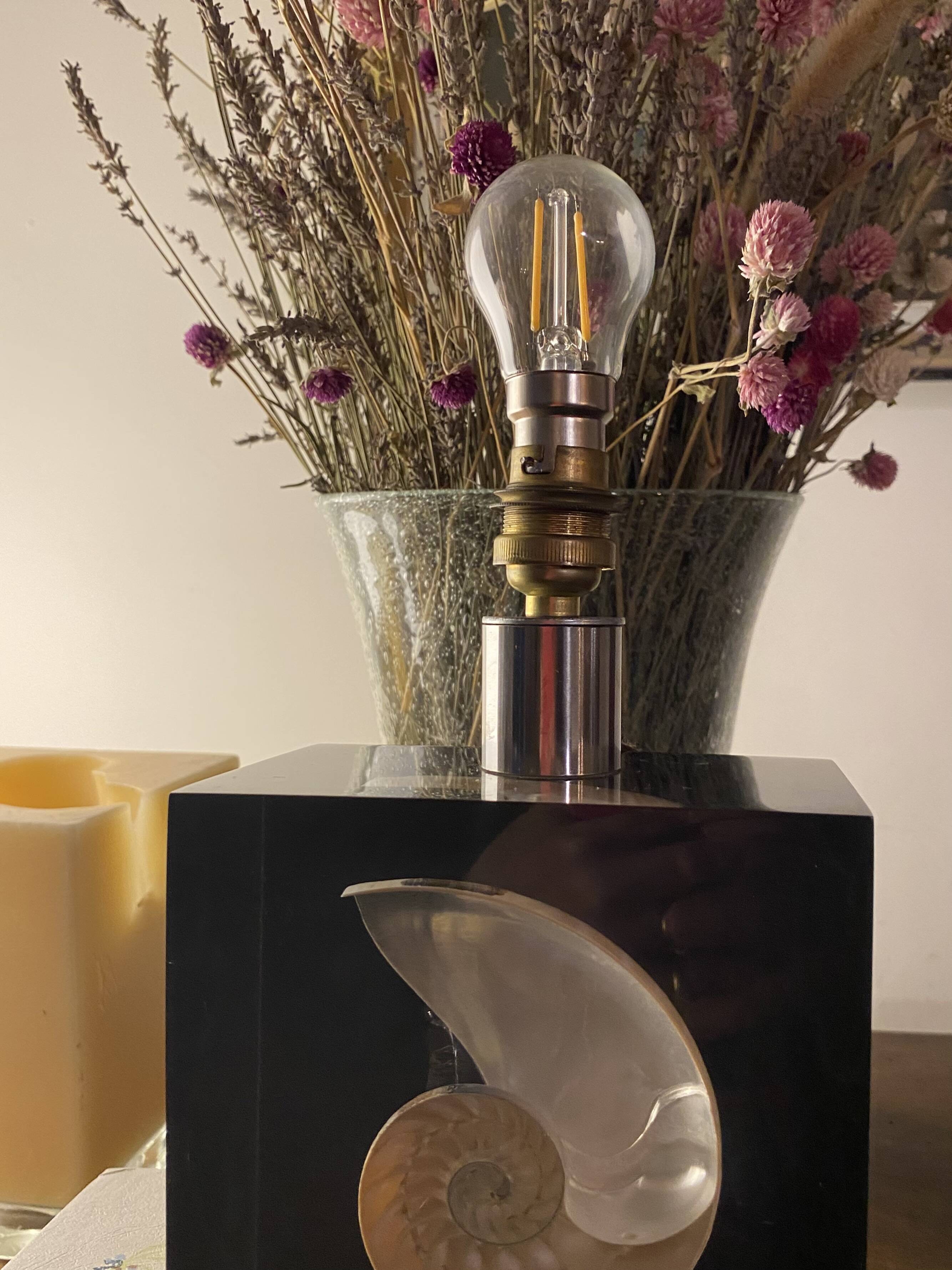 1970s lamp base, 2M fabric cable