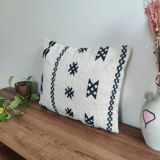 Black and white Moroccan bohemian cushion