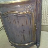 Pair of solid walnut notches painted and patinated around 1950