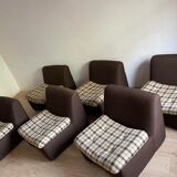 Lot 6 fauteuils tissu en polystyrène rigide année 50/60