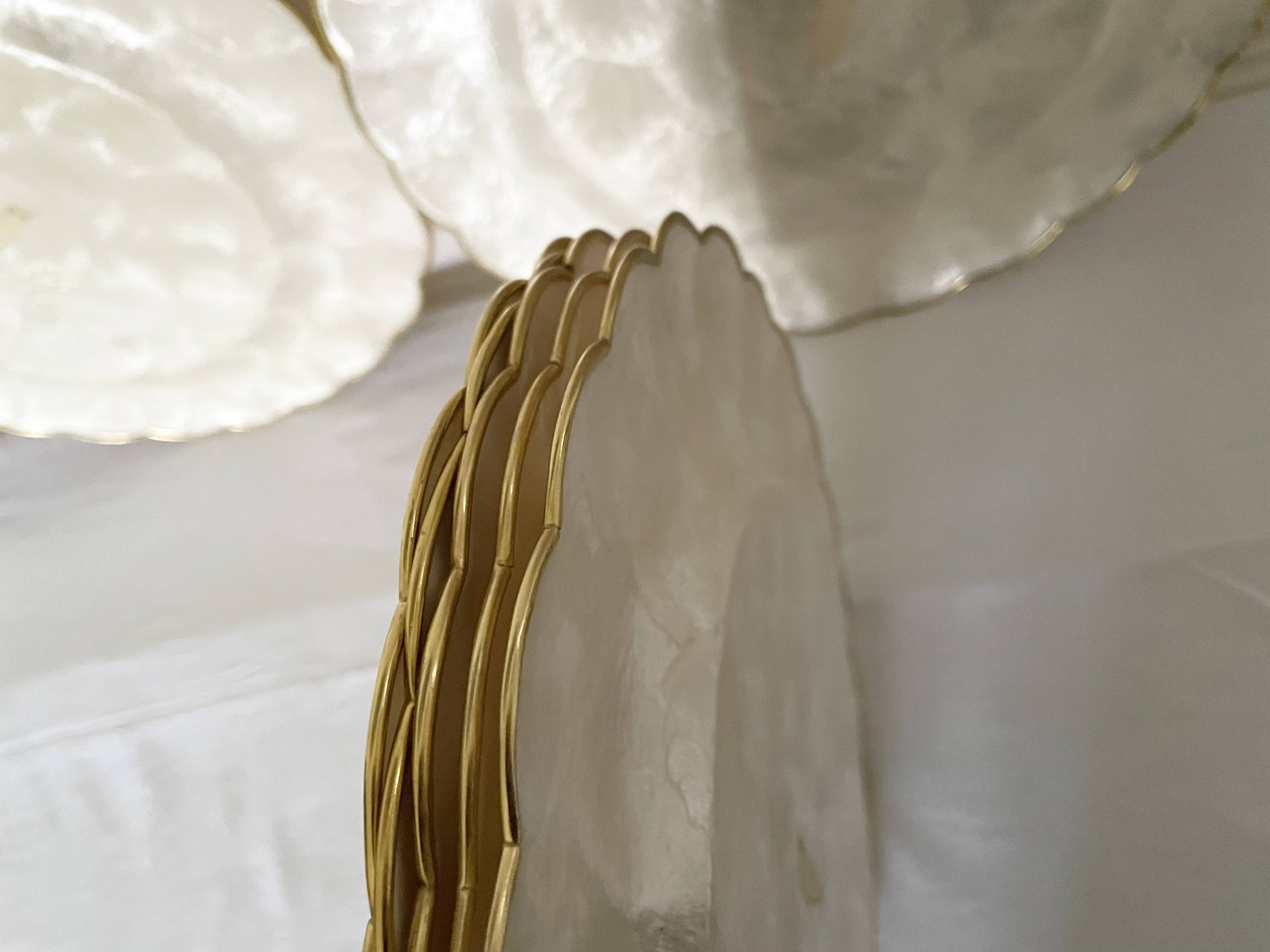 Mother-of-pearl and brass plates