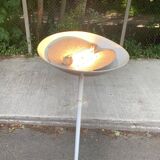 Vintage Italian white floor lamp with round dome