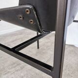 Vintage Niko Kralj Lounge Chair: Black Skai Leather & Wood Armrests