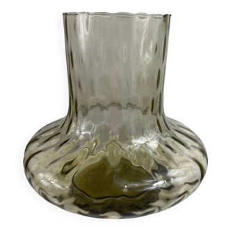 Vase en verre brun vintage