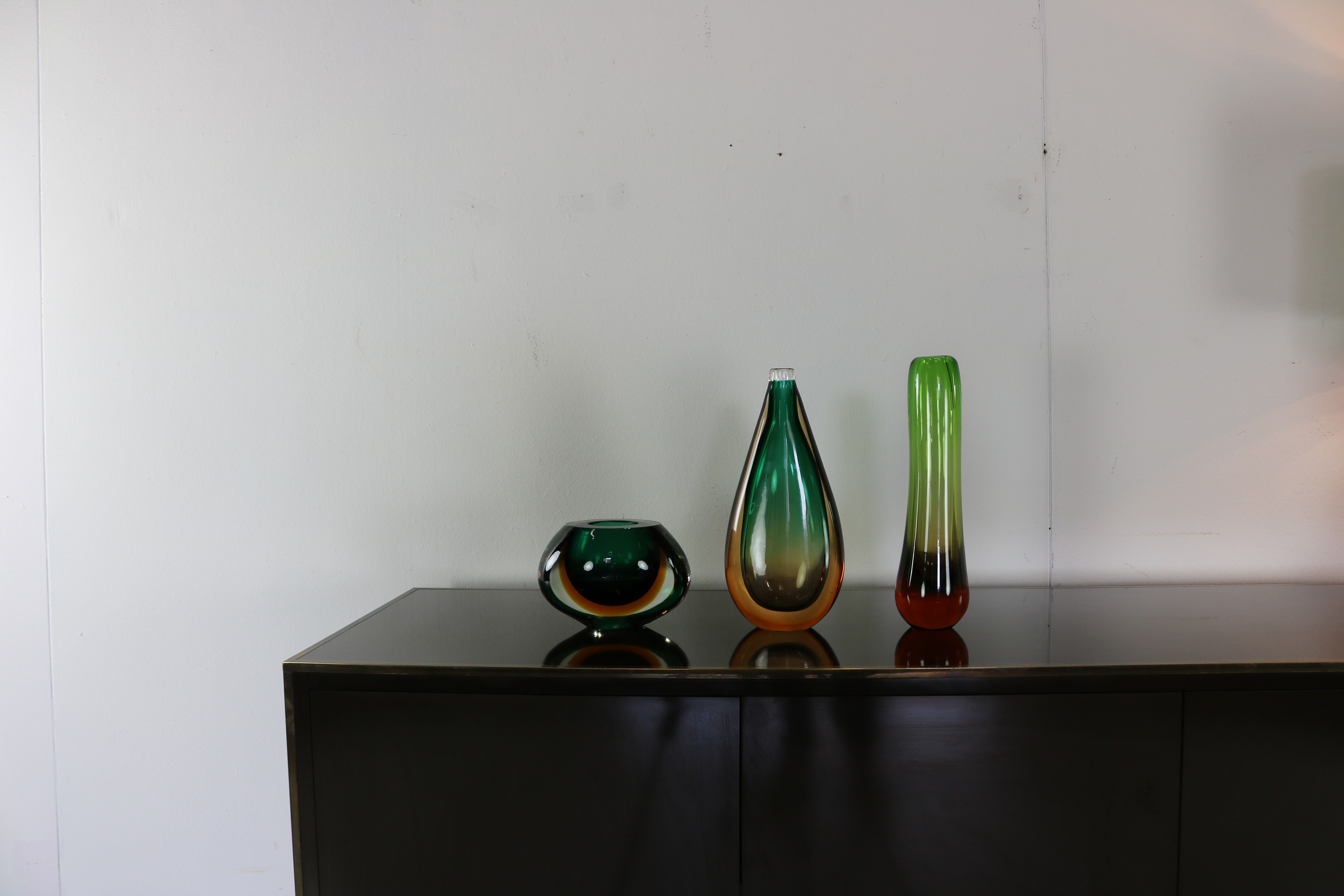 Ensemble de trois vases de Nils Landberg pour Orrefors Suède