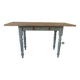 Vintage farm table, base and belt re-enchanted in verdigris, wooden top.