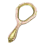 Venetian wooden hand-facing mirror