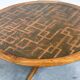 Vintage Wooden Coffee Table with Engraved Brass Top – 1970s