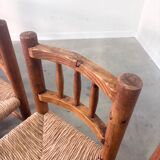 Vintage wicker farmer dining chairs, 1960s